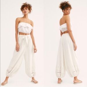 Free People Delilah Embroidered Eyelet Lace Harem Pants